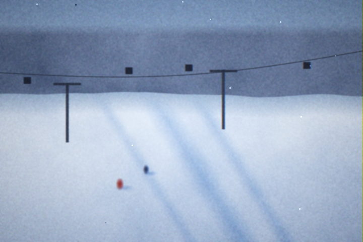 A ski slope with the chairlift running above it